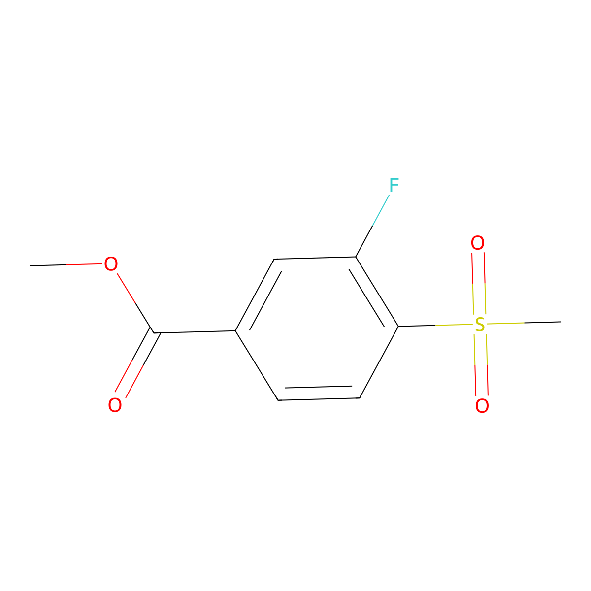 Methyl 3-fluoro-4-(methylsulfonyl)benzoate molecular structure, CAS 1215074-49-9