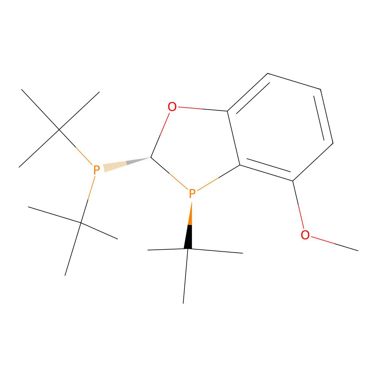 (2S,3R)-3-(tert-Butyl)-2-(di-tert-butylphosphino)-4-methoxy-2,3-dihydrobenzo[d][1,3]oxaphosphole , (2S,3R)-MeO-POP molecular structure, CAS 1215081-28-9
