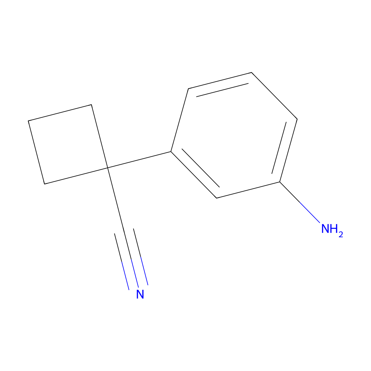 1-(3-Amino-phenyl)-cyclobutanecarbonitrile molecular structure, CAS 1215103-99-3