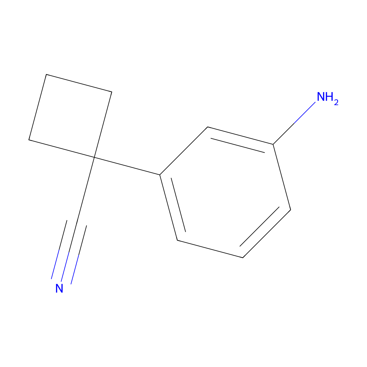 1-(3-Amino-phenyl)-cyclobutanecarbonitrile molecular structure, CAS 1215103-99-3