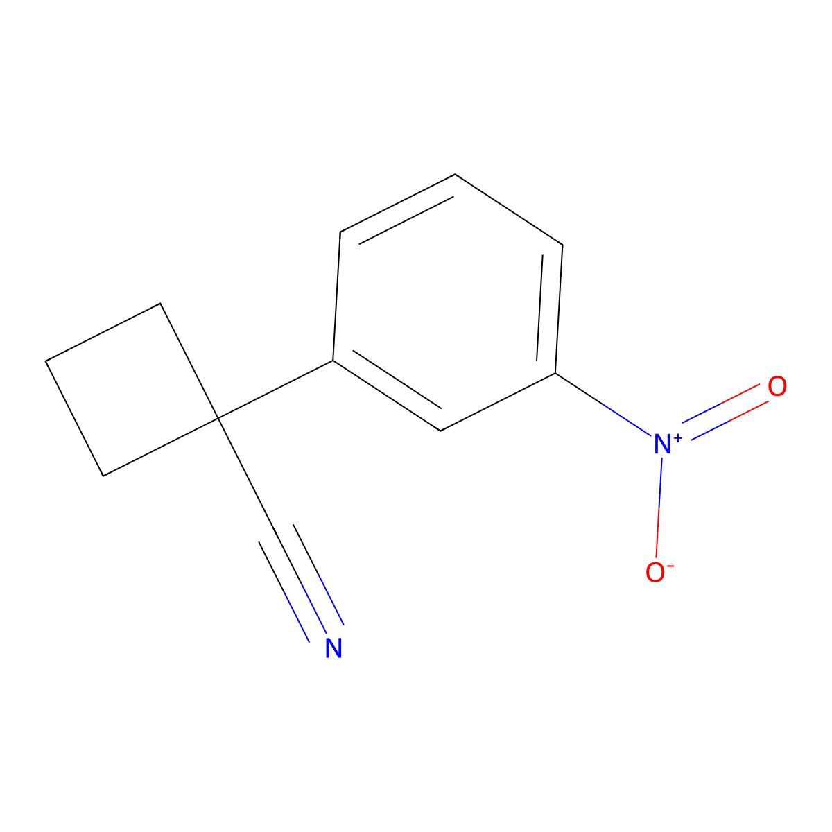1-(3-Nitrophenyl)cyclobutane-1-carbonitrile molecular structure, CAS 1215104-00-9