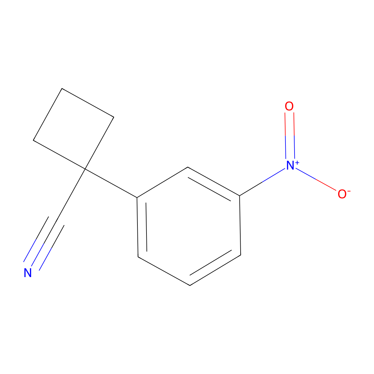 1-(3-Nitrophenyl)cyclobutane-1-carbonitrile molecular structure, CAS 1215104-00-9