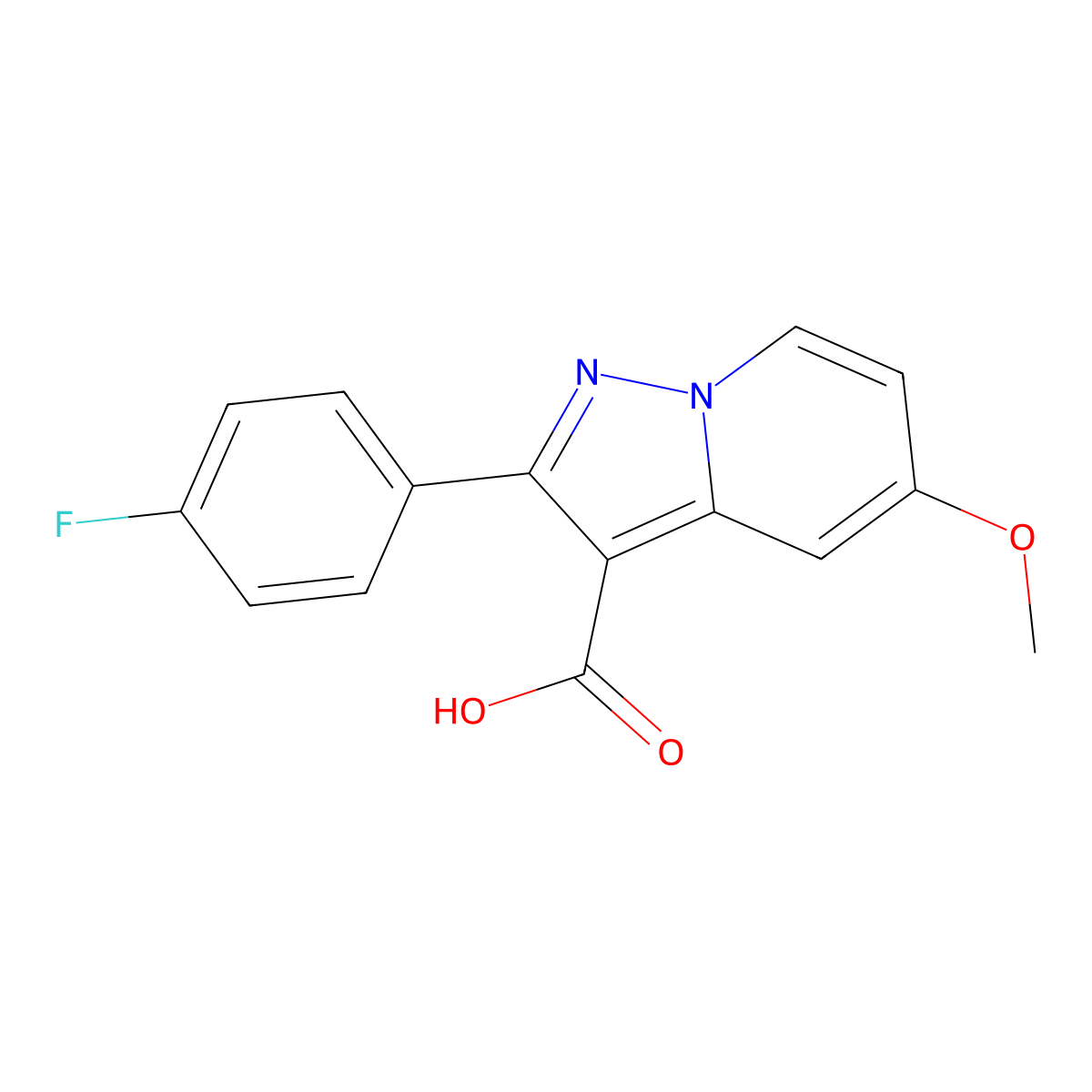 2-(4-Fluorophenyl)-5-methoxypyrazolo[1,5-a]pyridine-3-carboxylic acid molecular structure, CAS 1215106-29-8