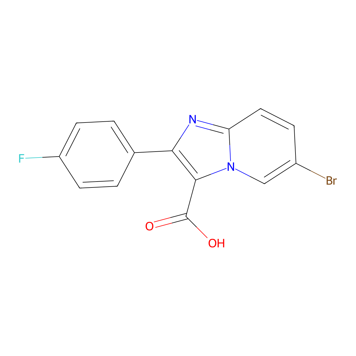 6-Bromo-2-(4-fluorophenyl)imidazo[1,2-a]pyridine-3-carboxylic acid molecular structure, CAS 1215106-43-6