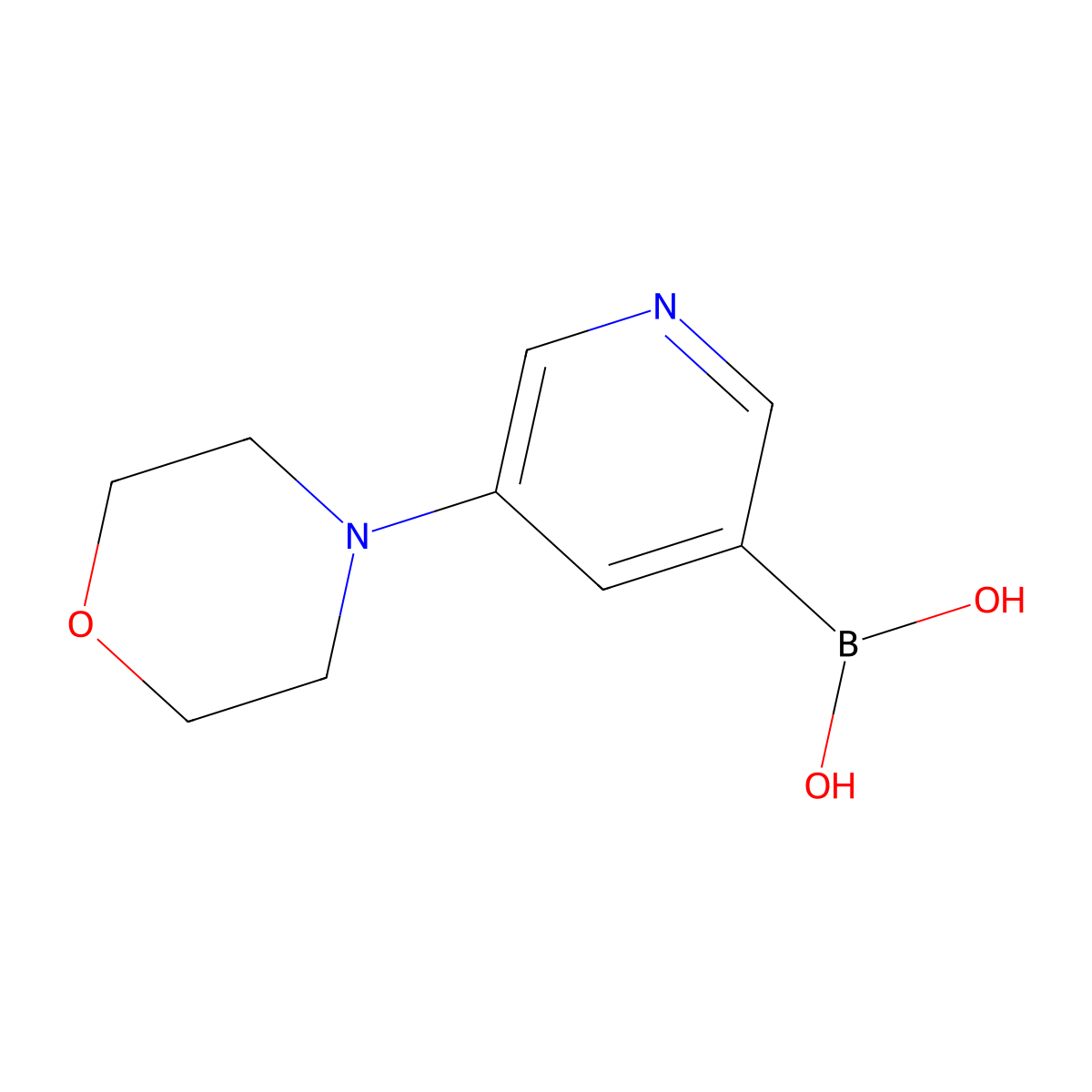 (5-Morpholinopyridin-3-yl)boronic acid molecular structure, CAS 1215107-26-8