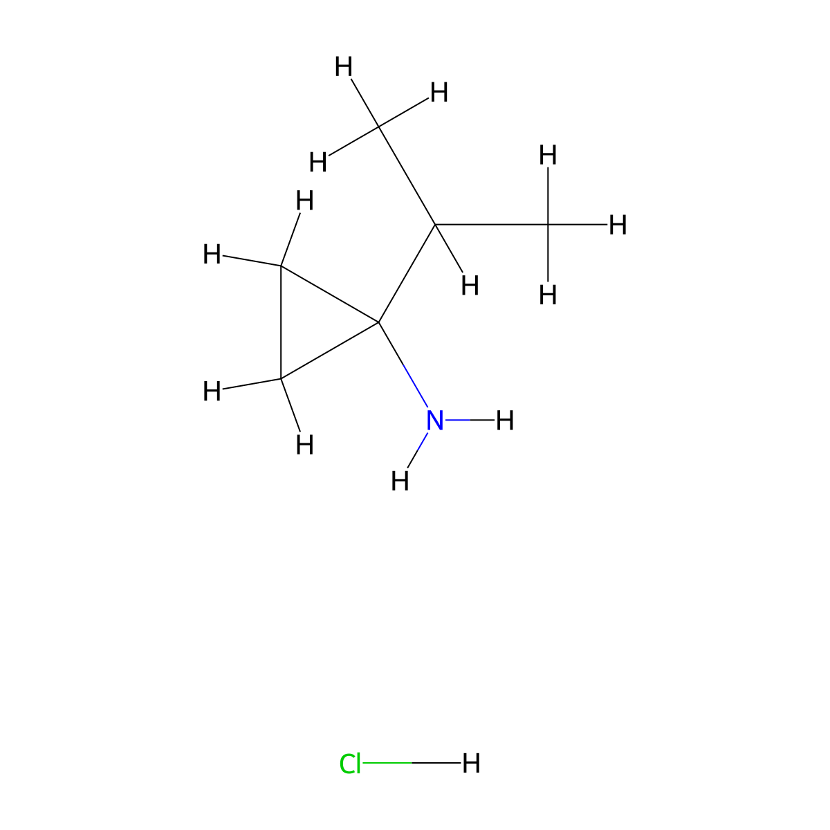 1-(Propan-2-yl)cyclopropan-1-amine hydrochloride molecular structure, CAS 1215107-56-4