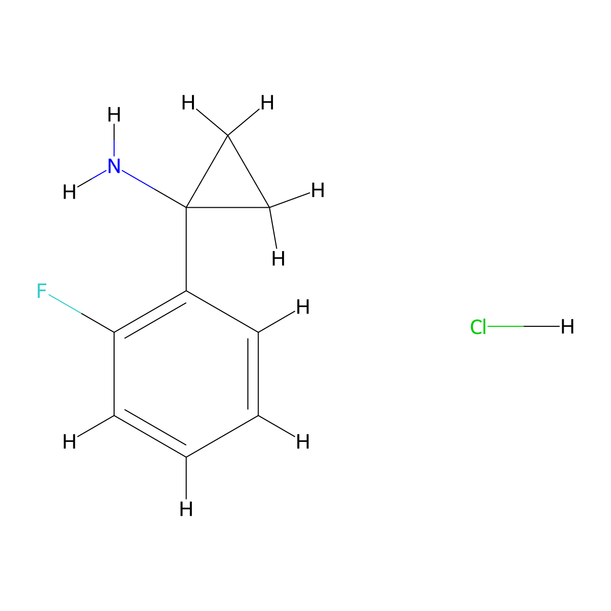 1-(2-Fluorophenyl)cyclopropan-1-amine hydrochloride molecular structure, CAS 1215107-57-5
