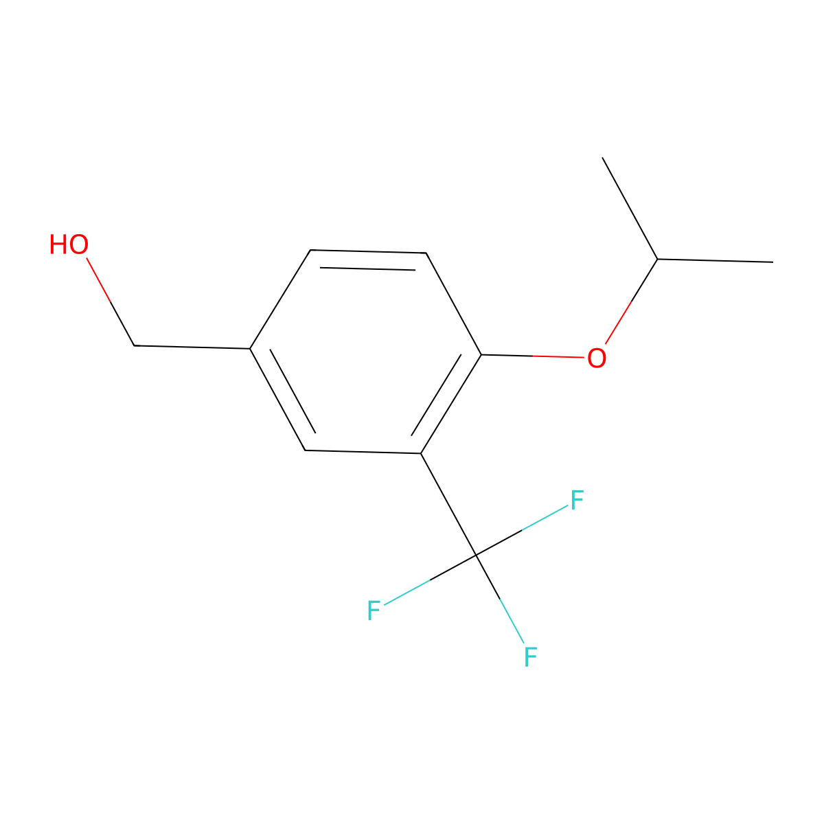 (4-Isopropoxy-3-(trifluoromethyl)phenyl)methanol molecular structure, CAS 1215118-92-5