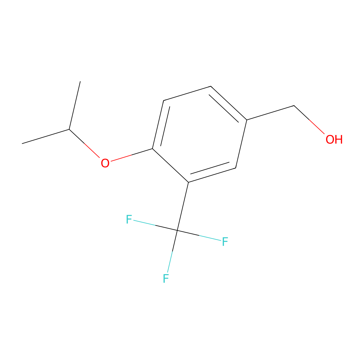 (4-Isopropoxy-3-(trifluoromethyl)phenyl)methanol molecular structure, CAS 1215118-92-5