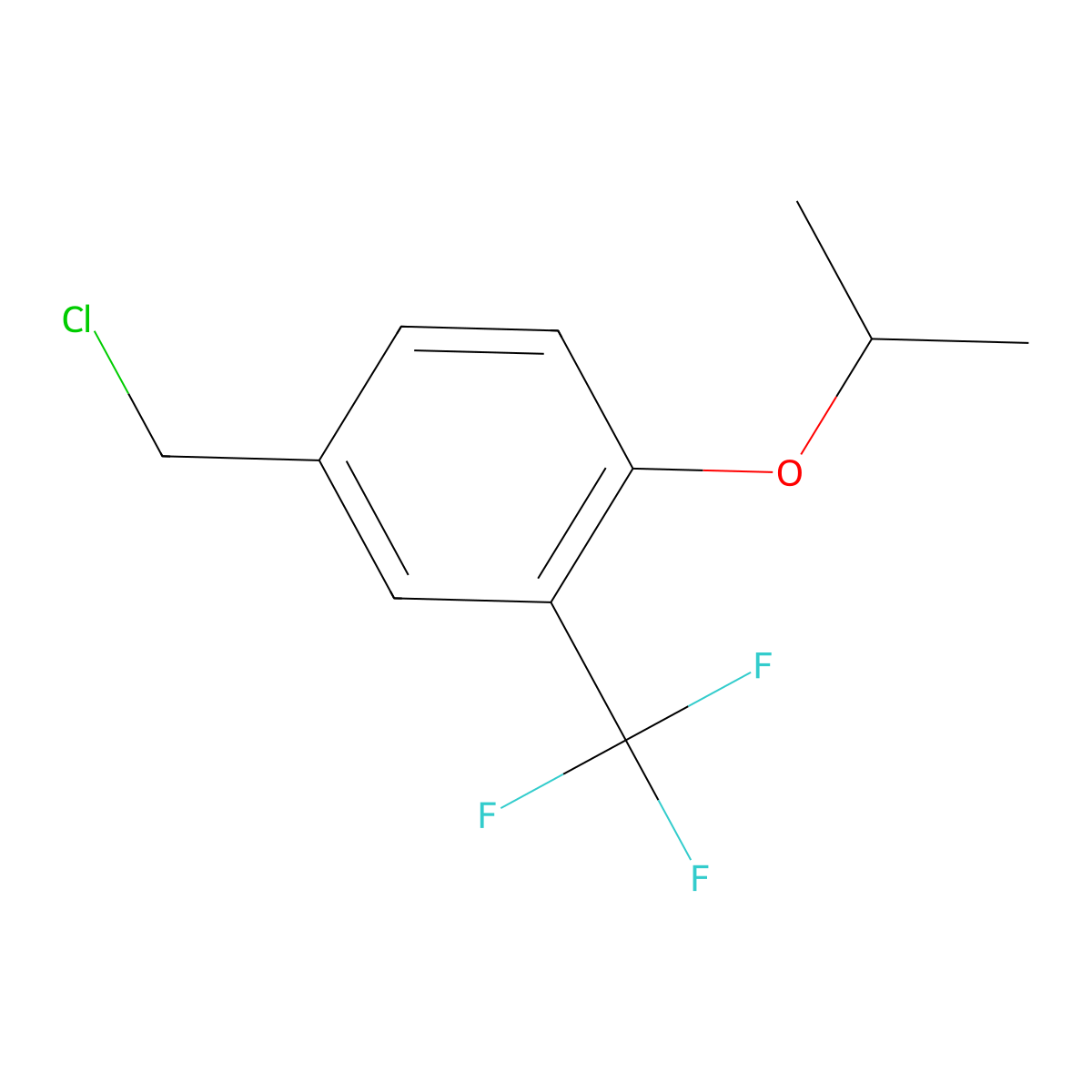 4-(Chloromethyl)-1-isopropoxy-2-(trifluoromethyl)benzene molecular structure, CAS 1215118-94-7