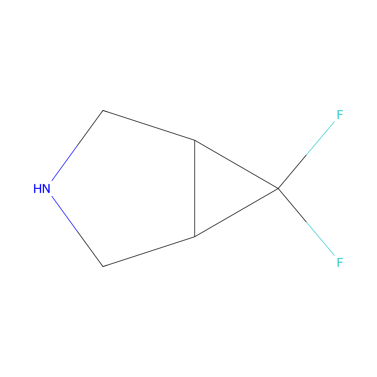 6,6-Difluoro-3-azabicyclo(3.1.0)hexane molecular structure, CAS 1215166-78-1