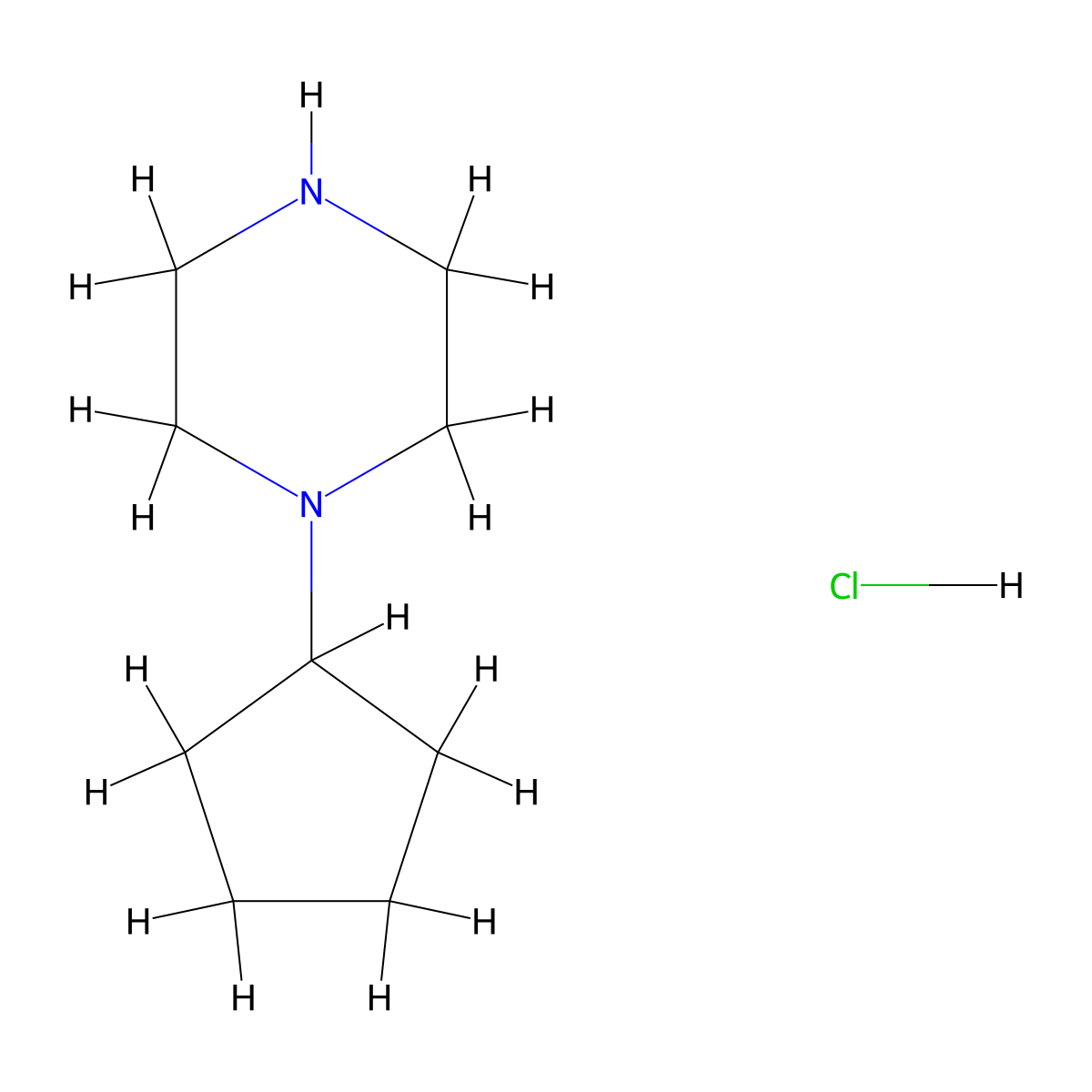1-Cyclopentylpiperazine hydrochloride molecular structure, CAS 1215167-70-6