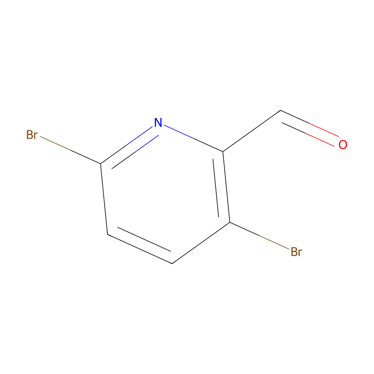 3,6-Dibromopyridine-2-carbaldehyde molecular structure, CAS 1215183-85-9