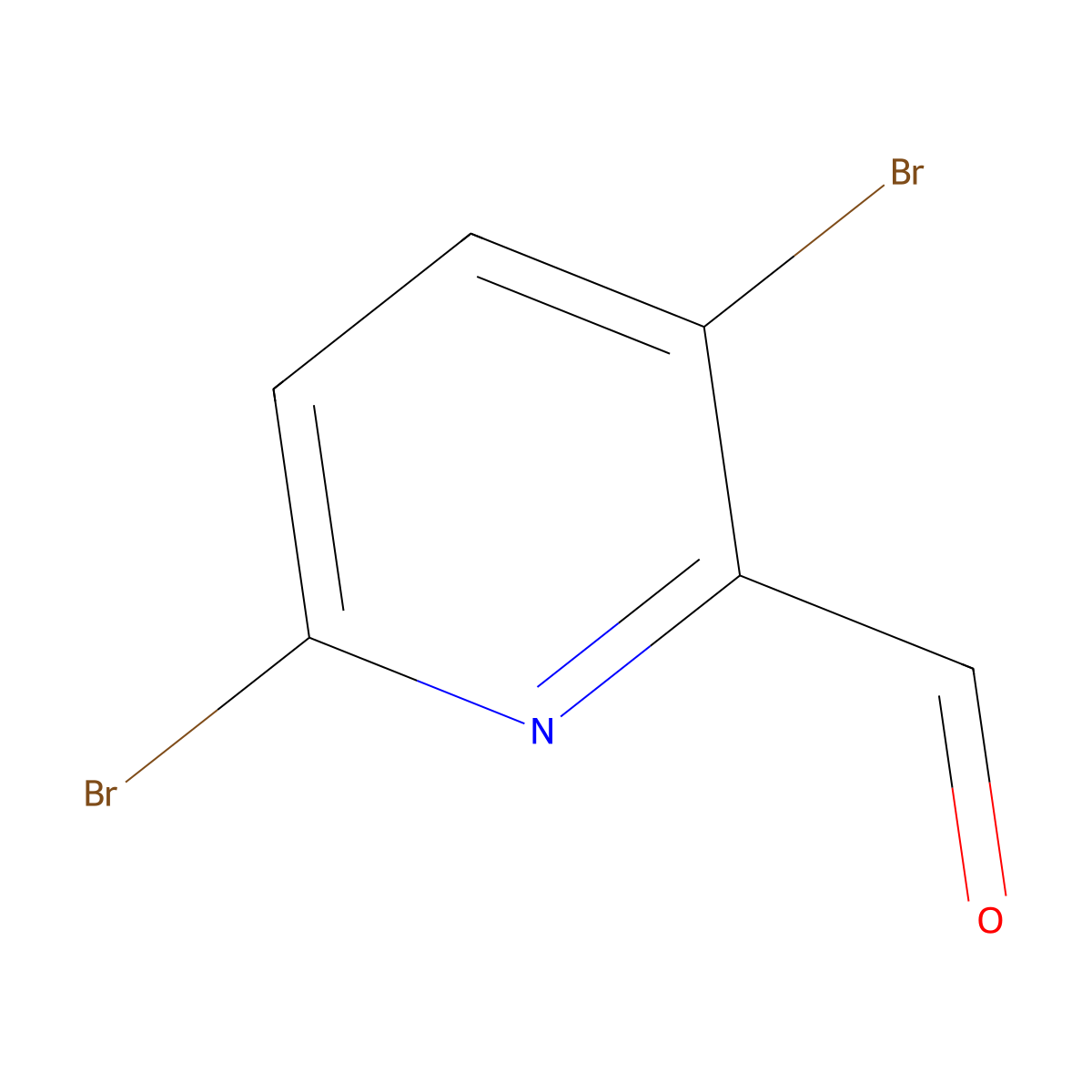 3,6-Dibromopyridine-2-carbaldehyde molecular structure, CAS 1215183-85-9