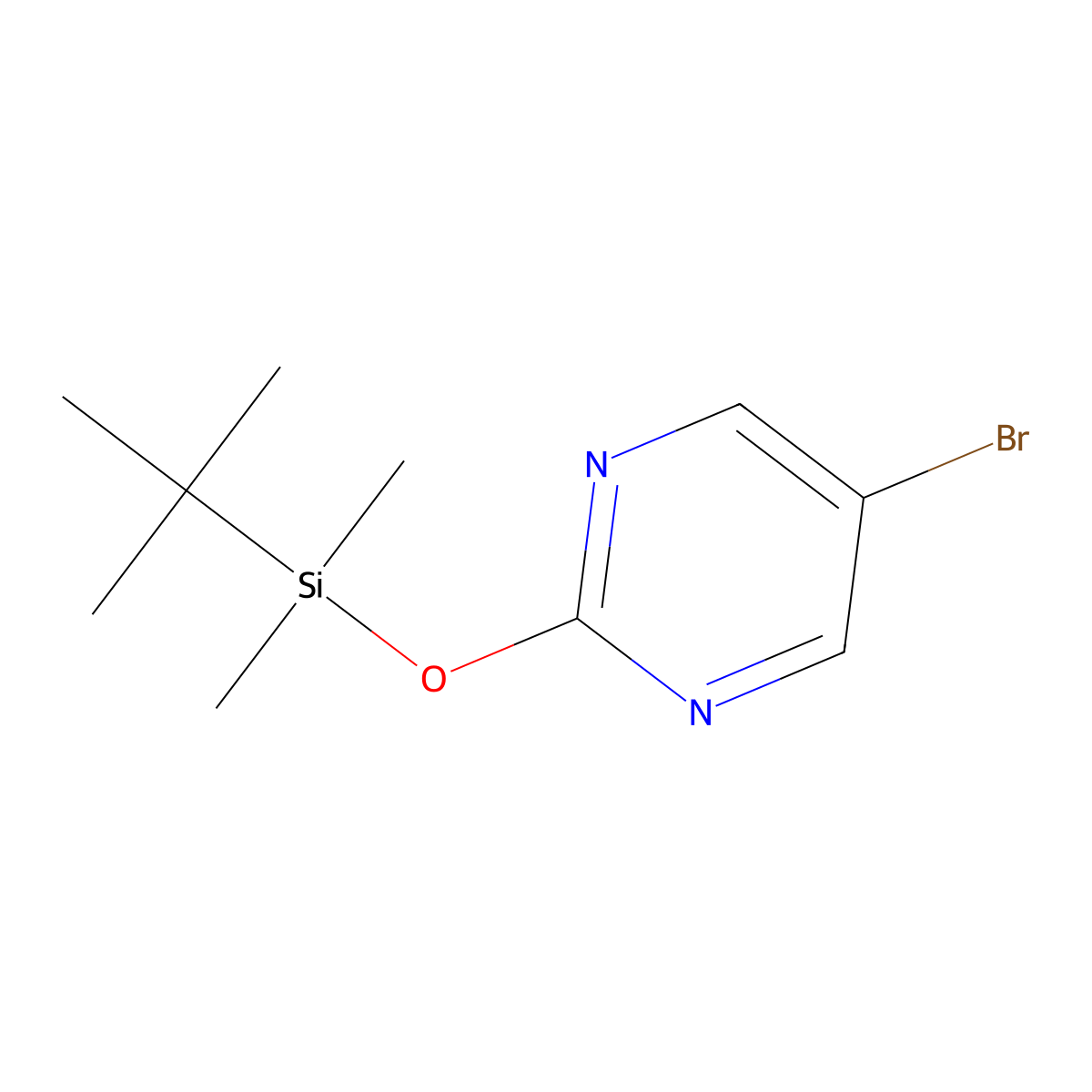 5-Bromo-2-(tert-butyldimethylsiloxy)pyrimidine molecular structure, CAS 121519-00-4