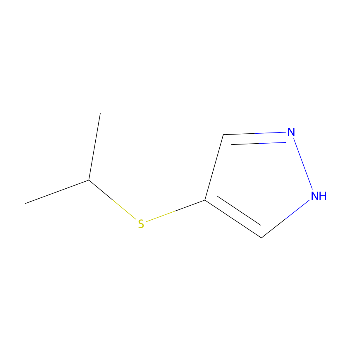 4-(Isopropylthio)-1H-pyrazole molecular structure, CAS 1215197-94-6