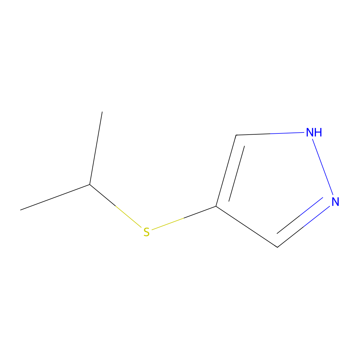 4-(Isopropylthio)-1H-pyrazole molecular structure, CAS 1215197-94-6
