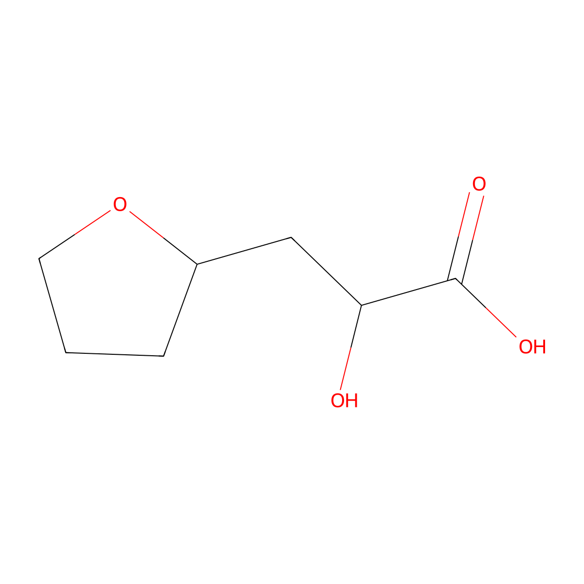 (2R)-2-Hydroxy-3-(tetrahydrofuran-2-yl)propanoic acid molecular structure, CAS 1215198-13-2