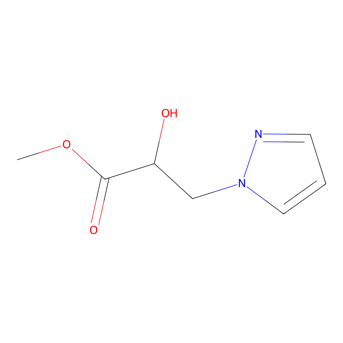 (r)-Methyl 2-hydroxy-3-(1h-pyrazol-1-yl)propanoate molecular structure, CAS 1215198-17-6