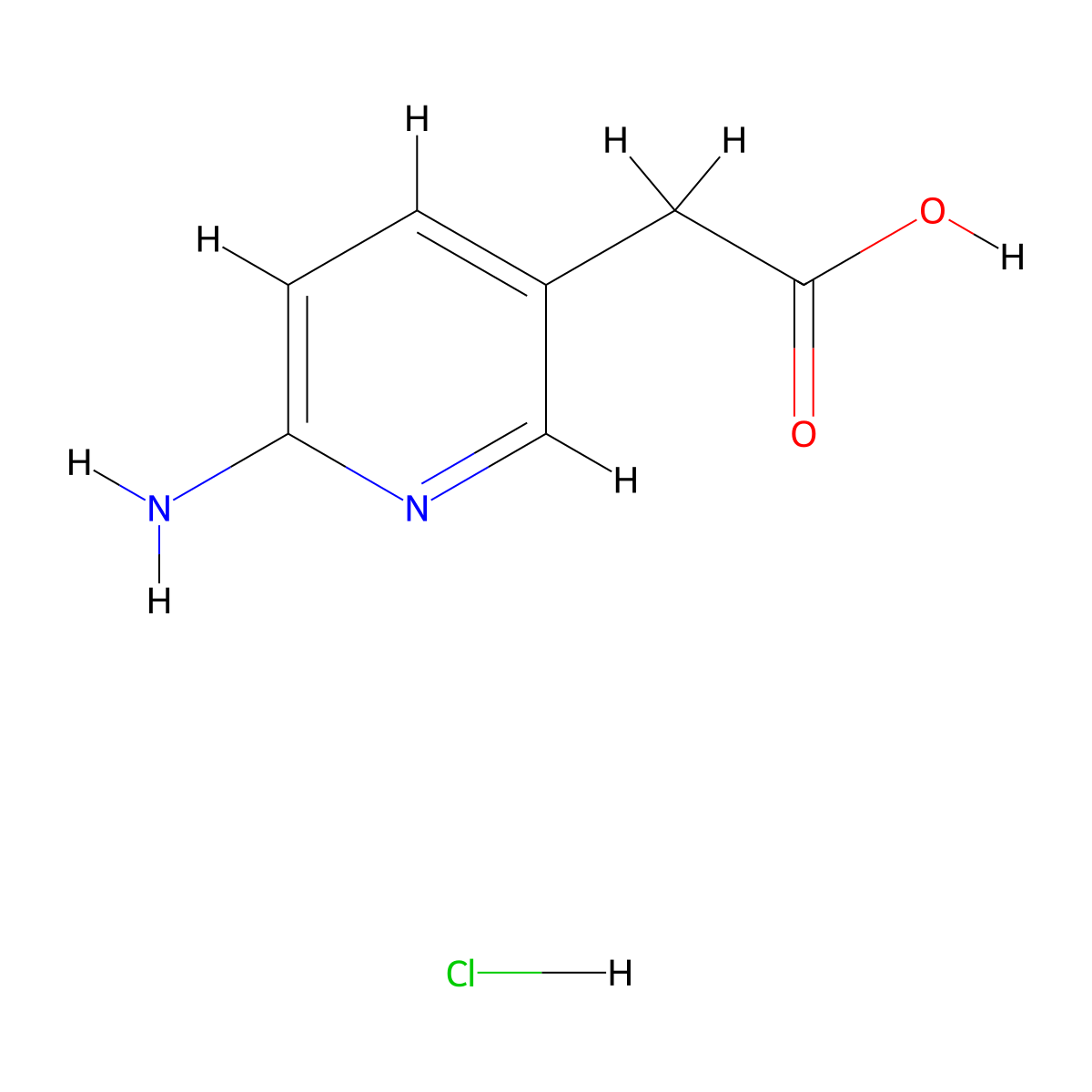 2-(6-Amino-3-pyridinyl)acetic acid;hydrochloride molecular structure, CAS 1215198-39-2