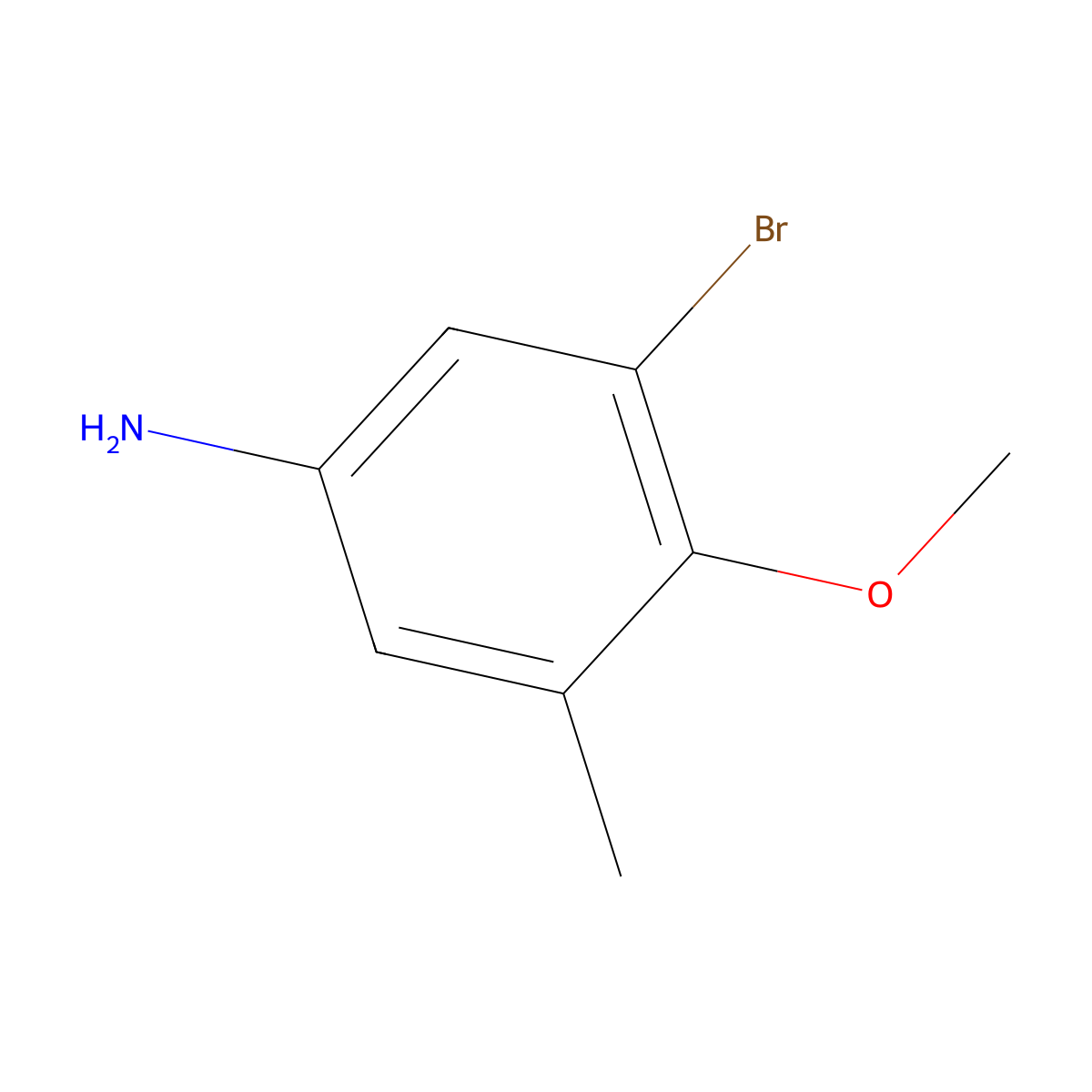 3-Bromo-4-methoxy-5-methylaniline molecular structure, CAS 1215205-12-1