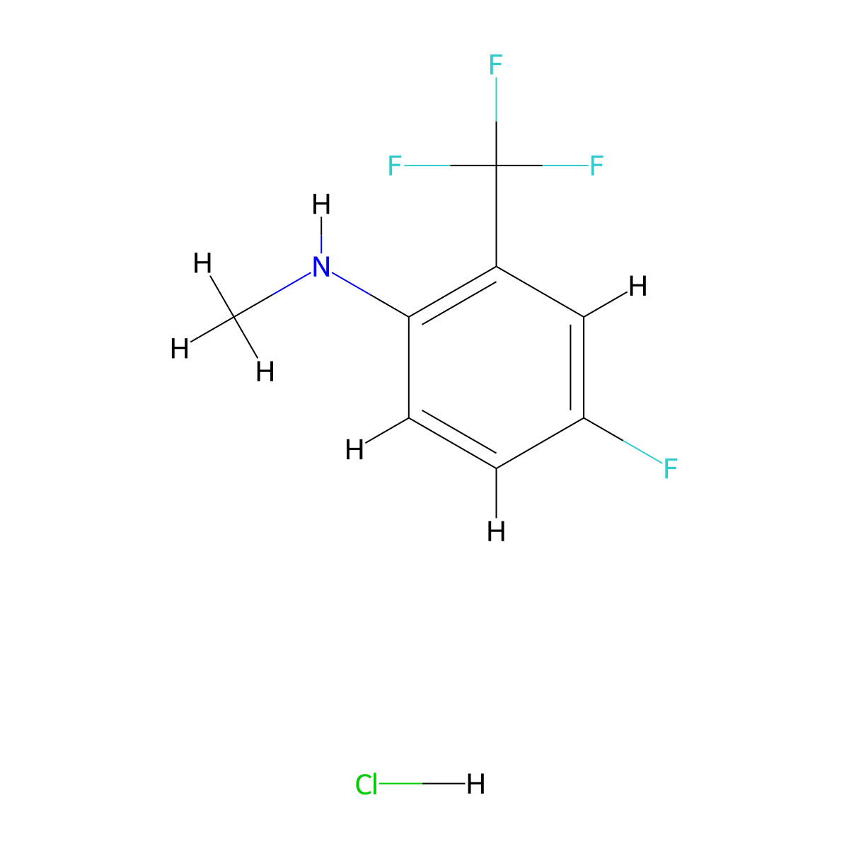 4-Fluoro-N-methyl-2-(trifluoromethyl)aniline hydrochloride molecular structure, CAS 1215205-13-2
