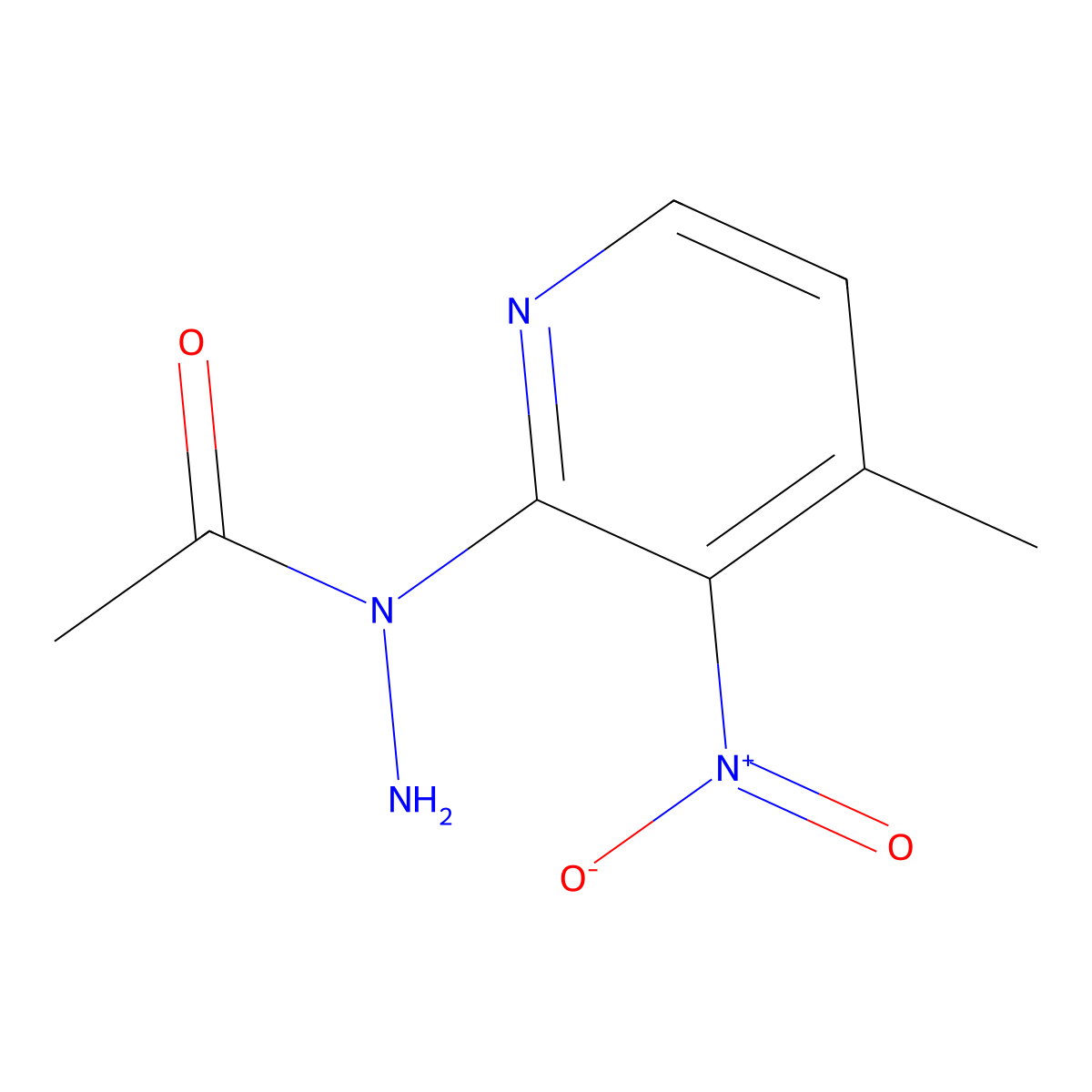N-(4-Methyl-3-nitropyridin-2-yl)acetohydrazide molecular structure, CAS 1215205-33-6