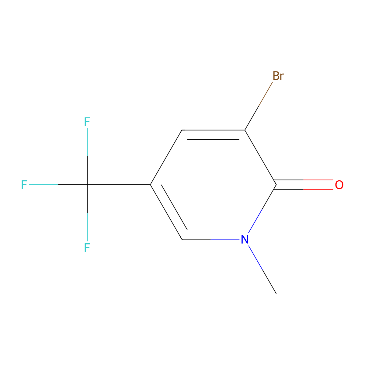 3-Bromo-1-methyl-5-(trifluoromethyl)-1,2-dihydropyridin-2-one molecular structure, CAS 1215205-35-8