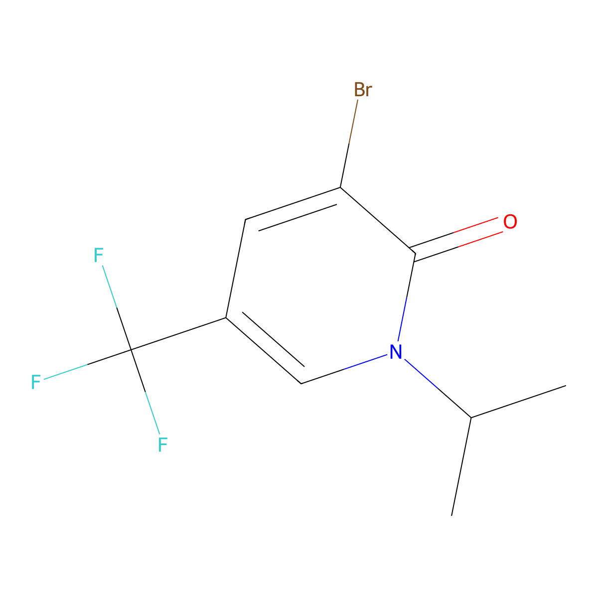 3-Bromo-1-isopropyl-5-(trifluoromethyl)pyridin-2(1H)-one molecular structure, CAS 1215205-40-5