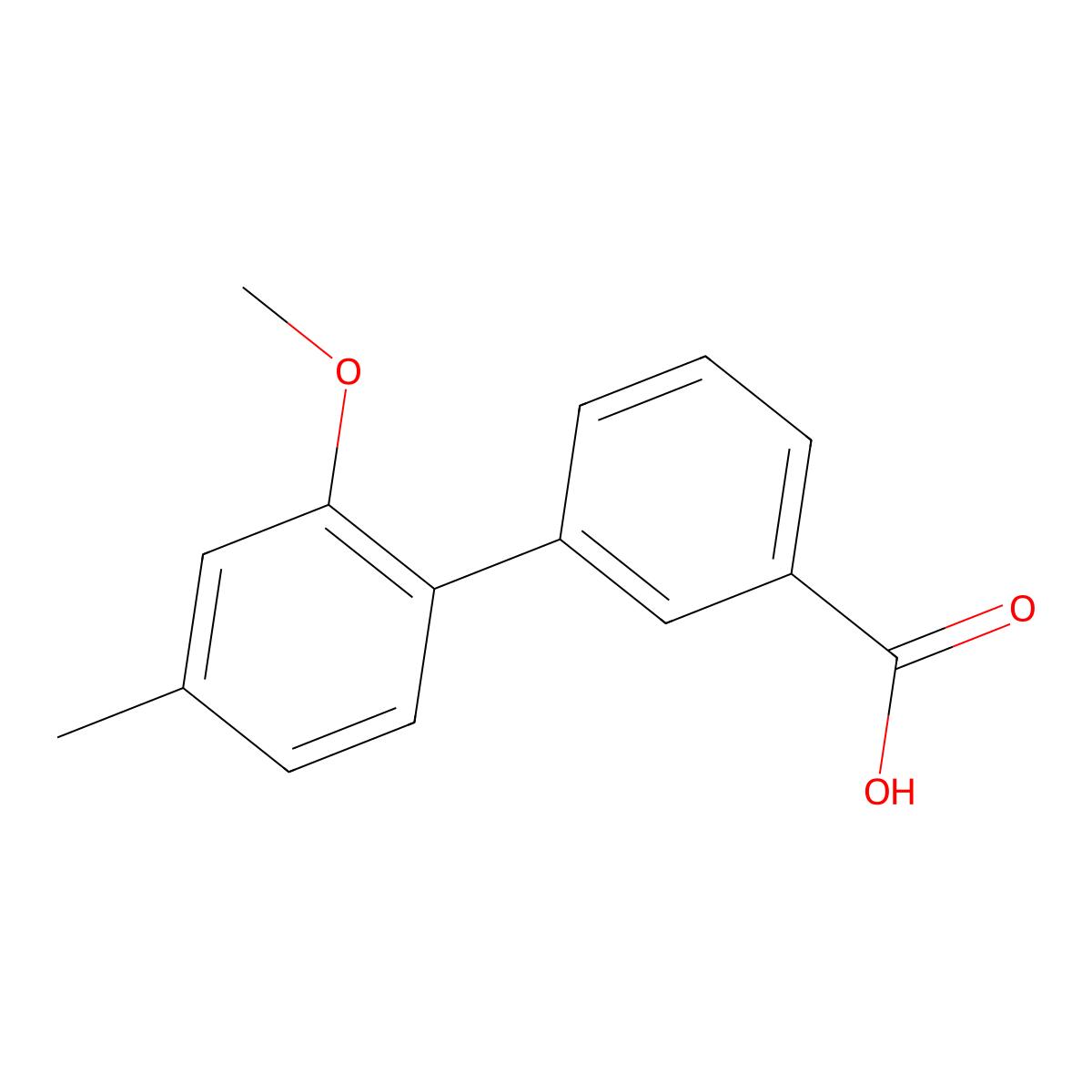2'-Methoxy-4'-methylbiphenyl-3-carboxylic acid molecular structure, CAS 1215205-41-6