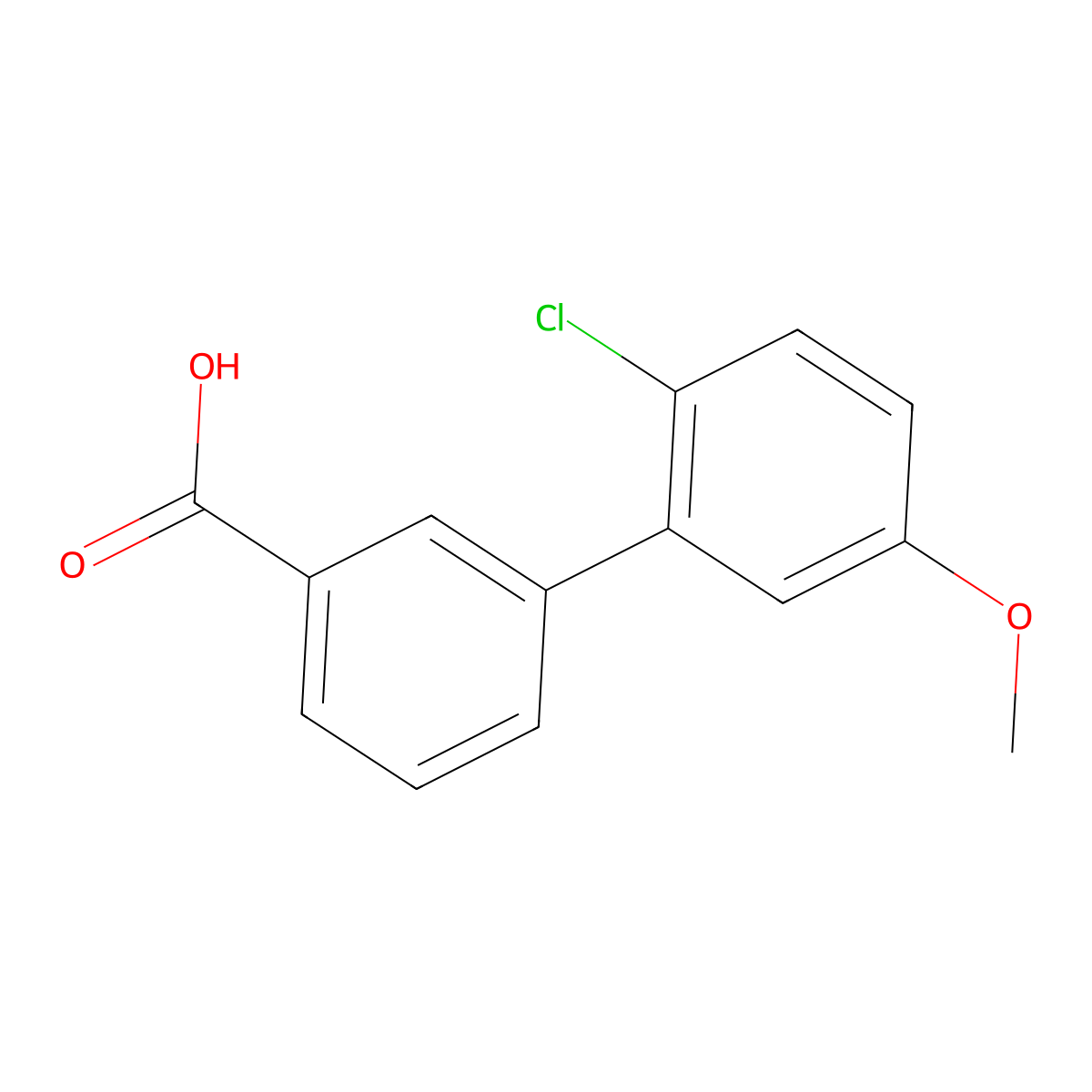2'-Chloro-5'-methoxybiphenyl-3-carboxylic acid molecular structure, CAS 1215205-42-7
