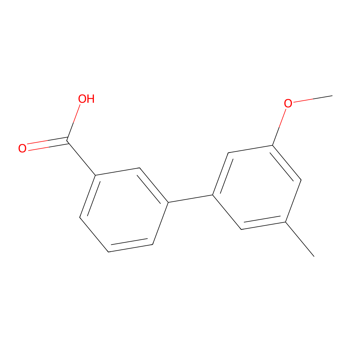 3'-Methoxy-5'-methylbiphenyl-3-carboxylic acid molecular structure, CAS 1215205-54-1