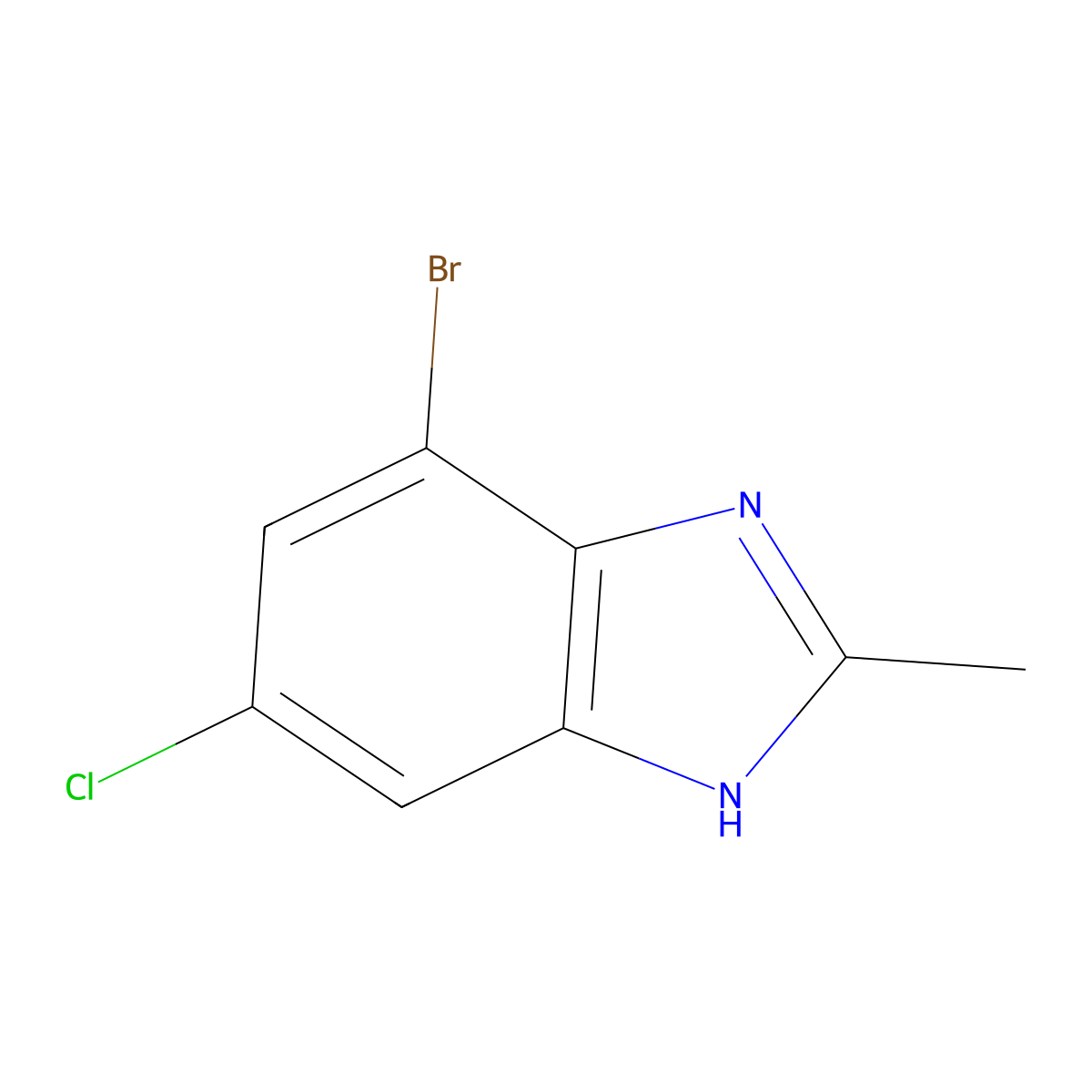 4-Bromo-6-chloro-2-methyl-1H-benzo[d]imidazole molecular structure, CAS 1215205-57-4