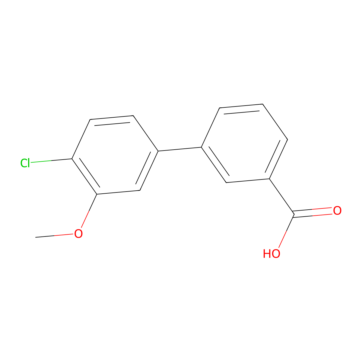 4'-Chloro-3'-methoxybiphenyl-3-carboxylic acid molecular structure, CAS 1215205-64-3