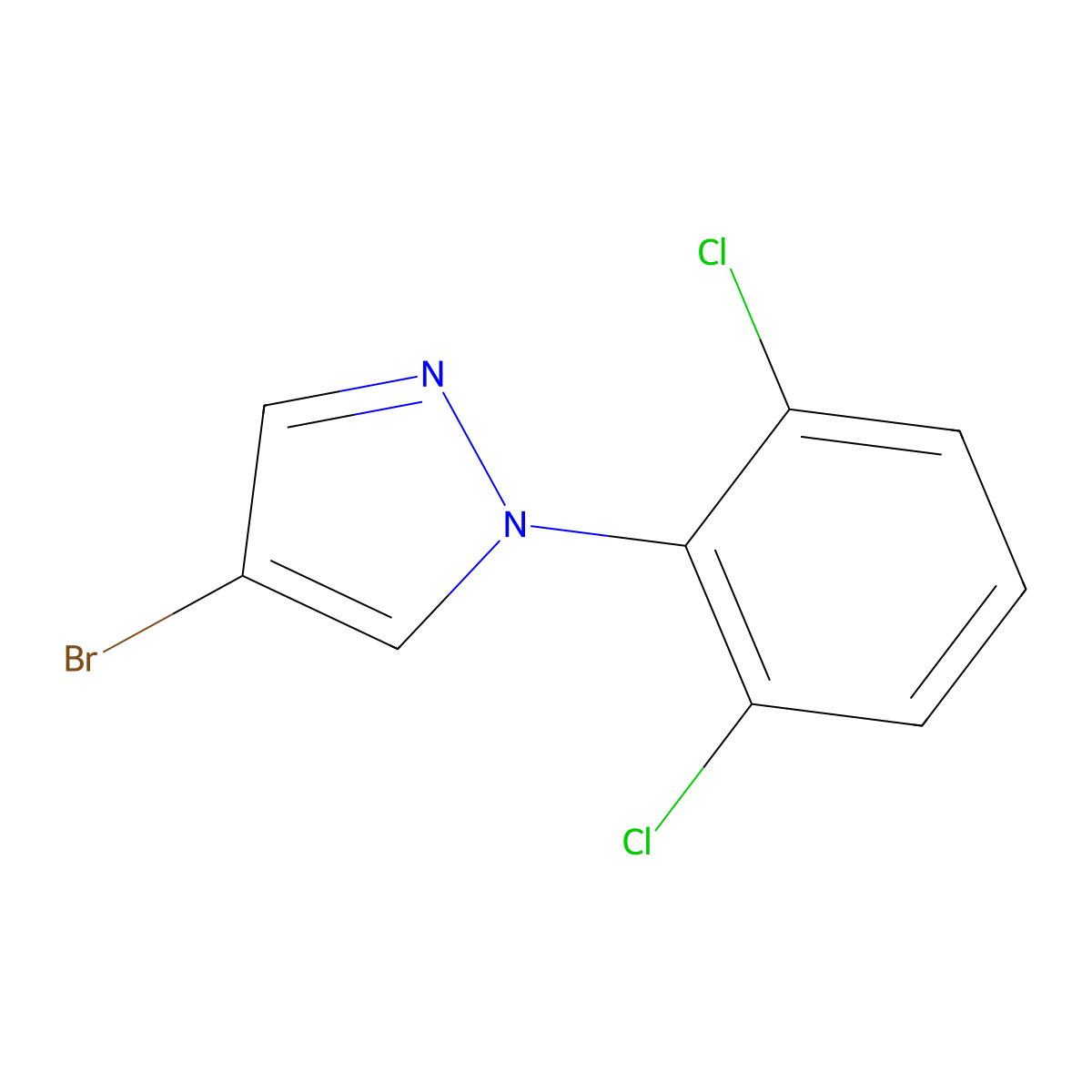 4-Bromo-1-(2,6-dichlorophenyl)-1H-pyrazole molecular structure, CAS 1215205-65-4