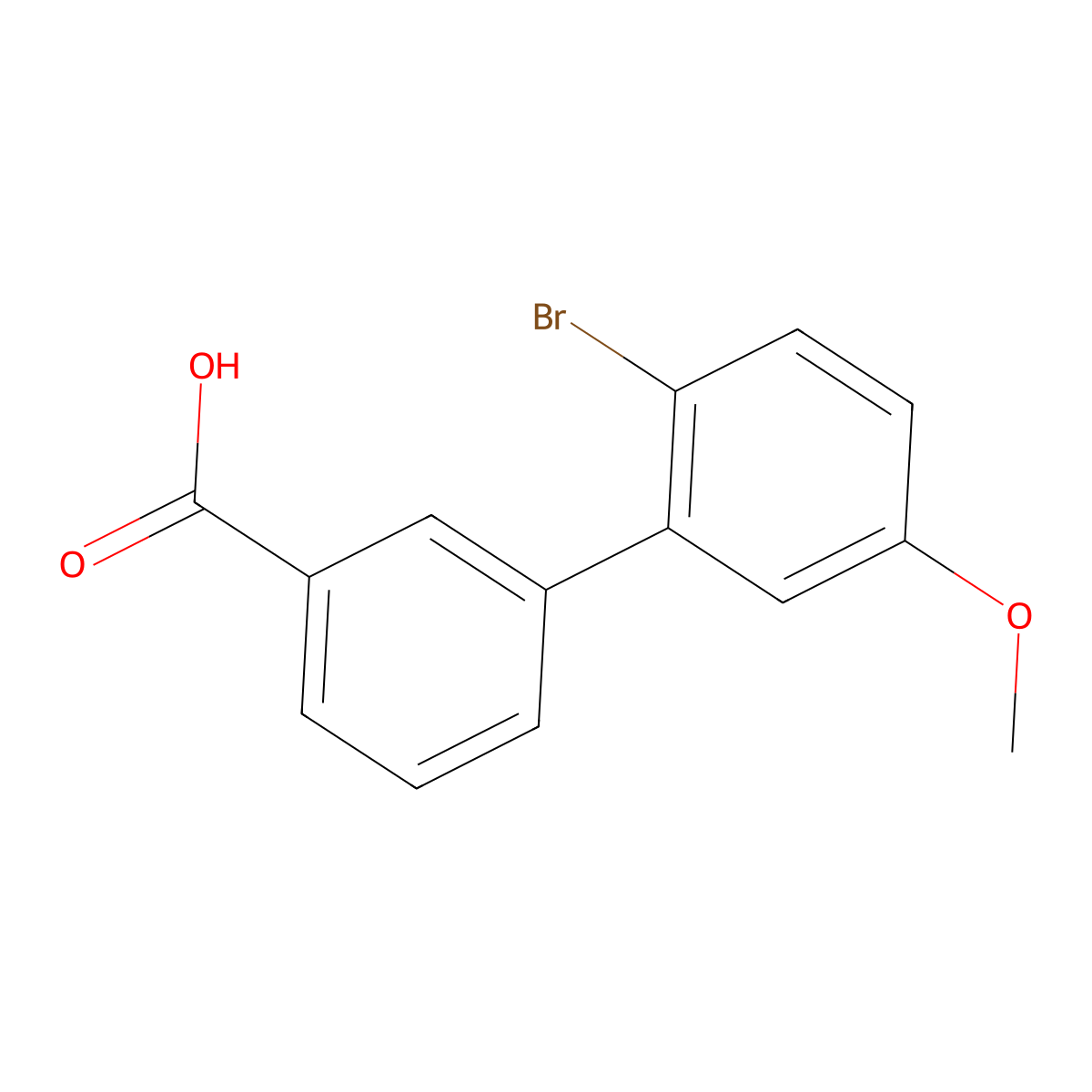 2'-Bromo-5'-methoxybiphenyl-3-carboxylic acid molecular structure, CAS 1215205-67-6