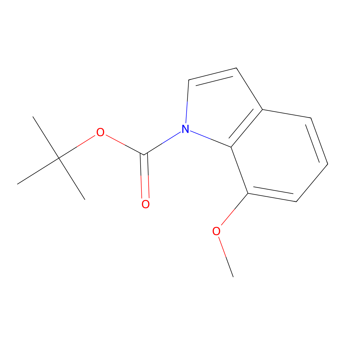 Tert-butyl 7-methoxy-1H-indole-1-carboxylate molecular structure, CAS 1215205-77-8