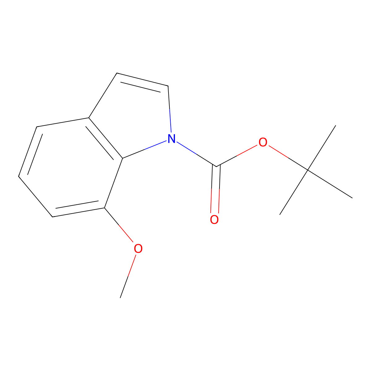 Tert-butyl 7-methoxy-1H-indole-1-carboxylate molecular structure, CAS 1215205-77-8
