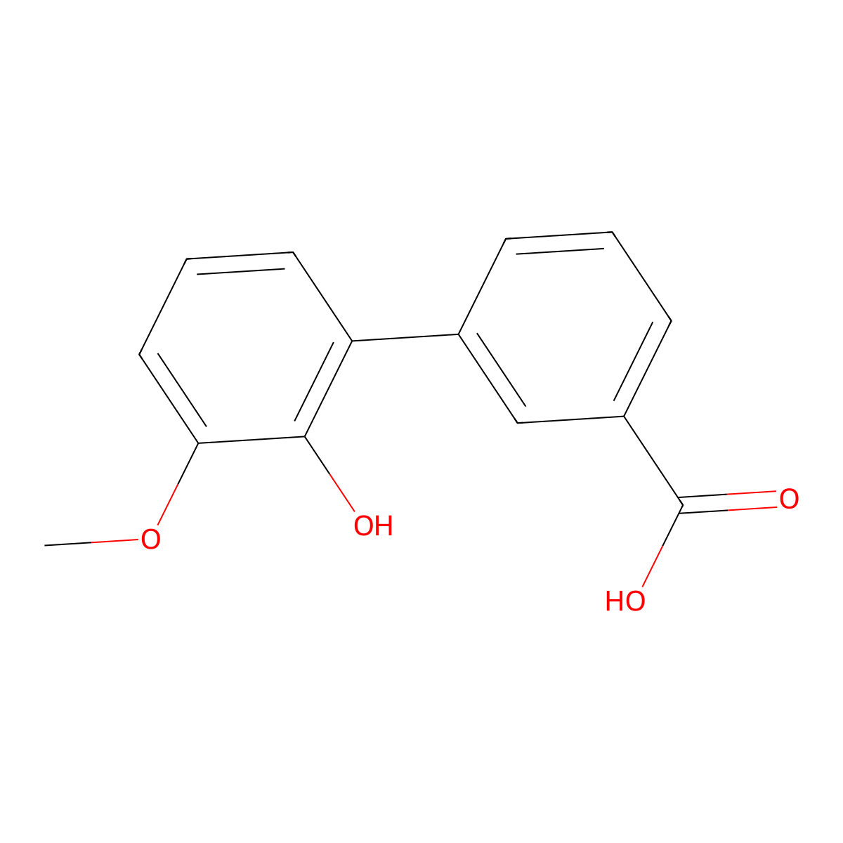 2'-Hydroxy-3'-methoxybiphenyl-3-carboxylic acid molecular structure, CAS 1215205-80-3