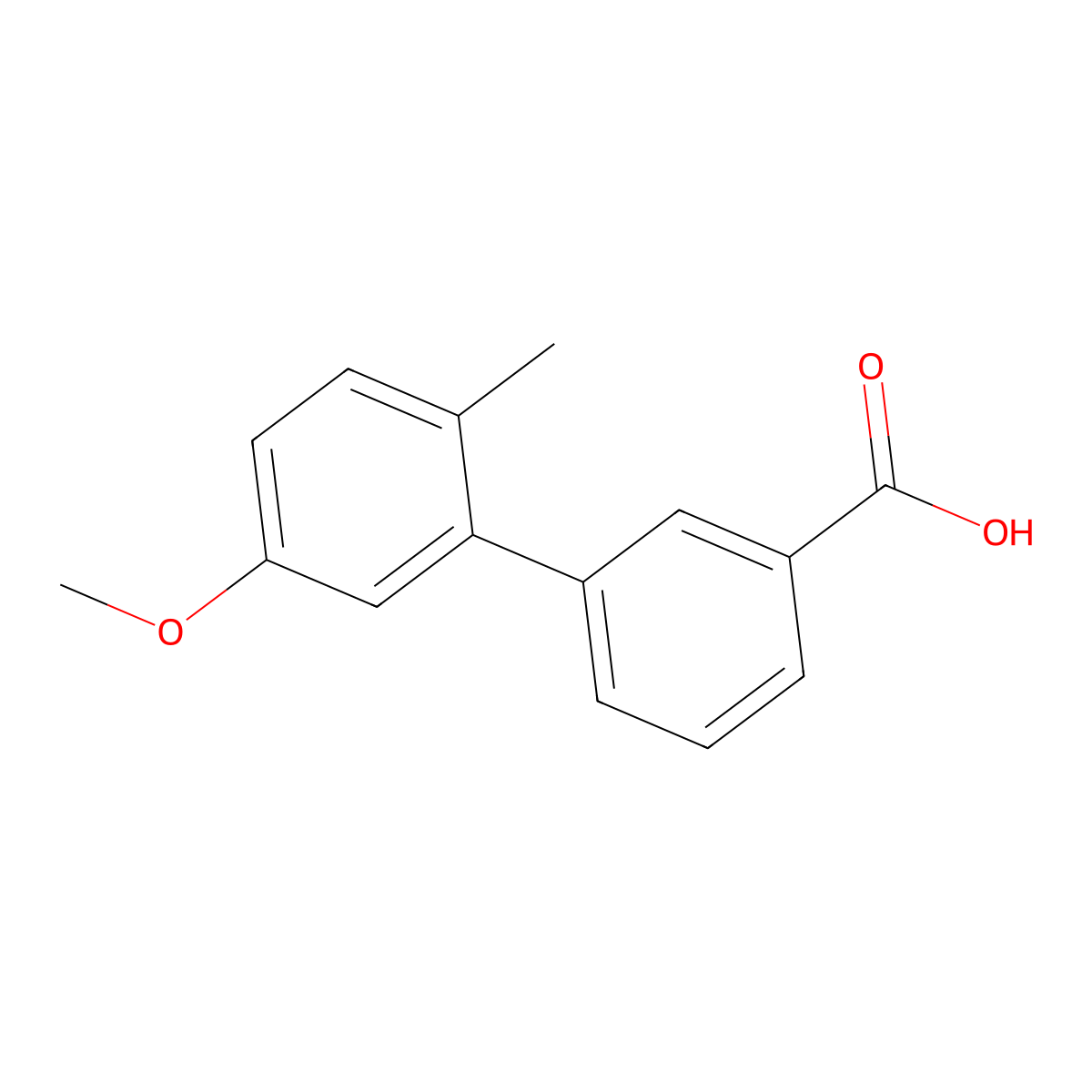 5'-Methoxy-2'-methylbiphenyl-3-carboxylic acid molecular structure, CAS 1215205-83-6