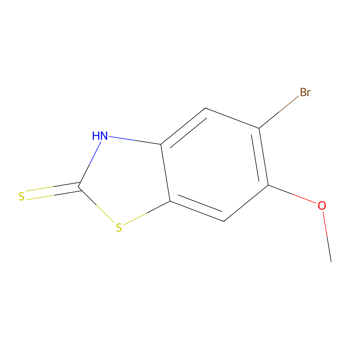 5-Bromo-6-methoxybenzo[d]thiazole-2-thiol molecular structure, CAS 1215205-85-8