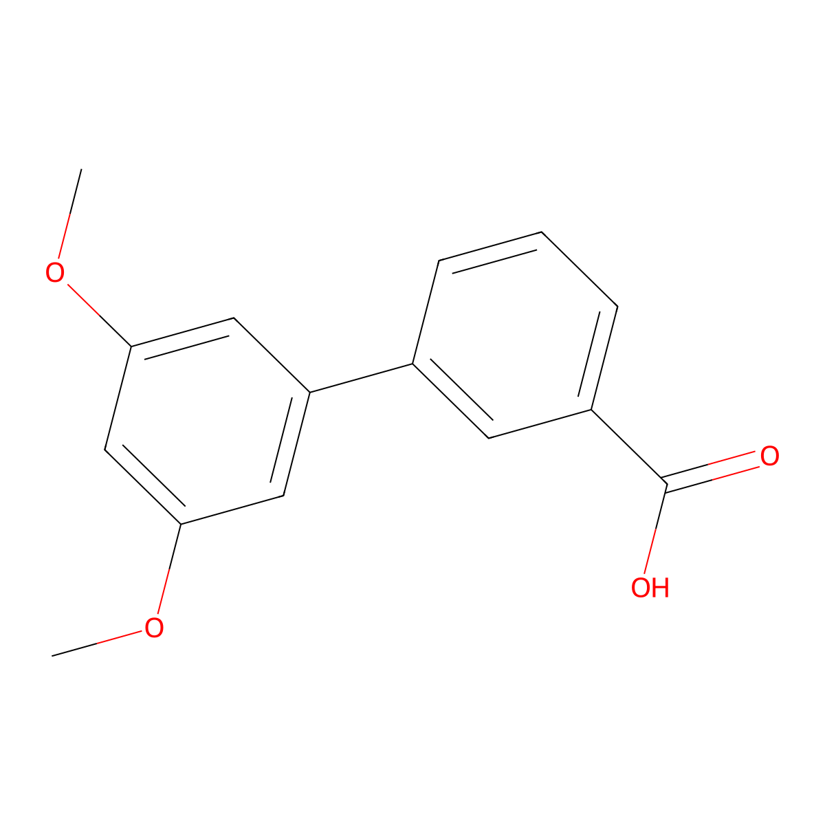 3',5'-Dimethoxy-[1,1'-biphenyl]-3-carboxylic acid molecular structure, CAS 1215205-86-9