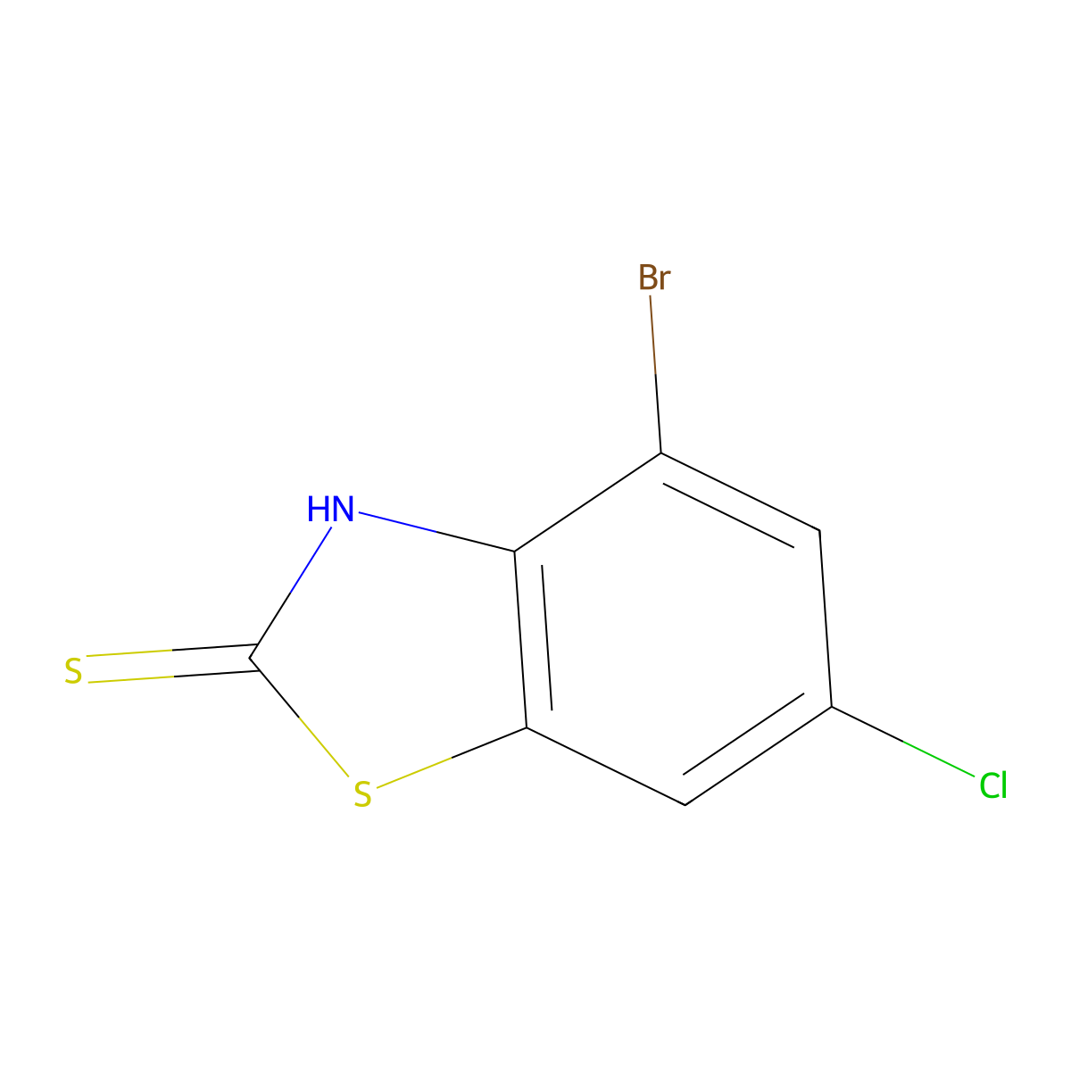 4-Bromo-6-chlorobenzo[d]thiazole-2-thiol molecular structure, CAS 1215205-90-5