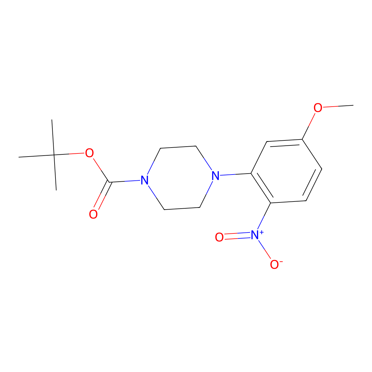 3-(4-BOC-piperazino)-4-nitroanisole molecular structure, CAS 1215205-93-8