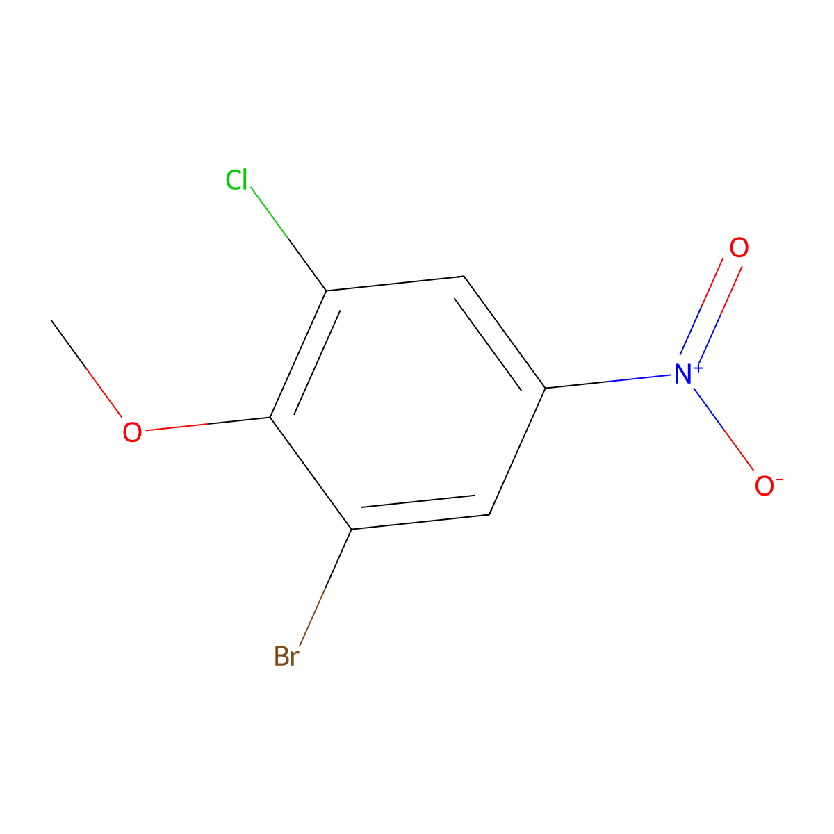1-Bromo-3-chloro-2-methoxy-5-nitrobenzene molecular structure, CAS 1215205-94-9