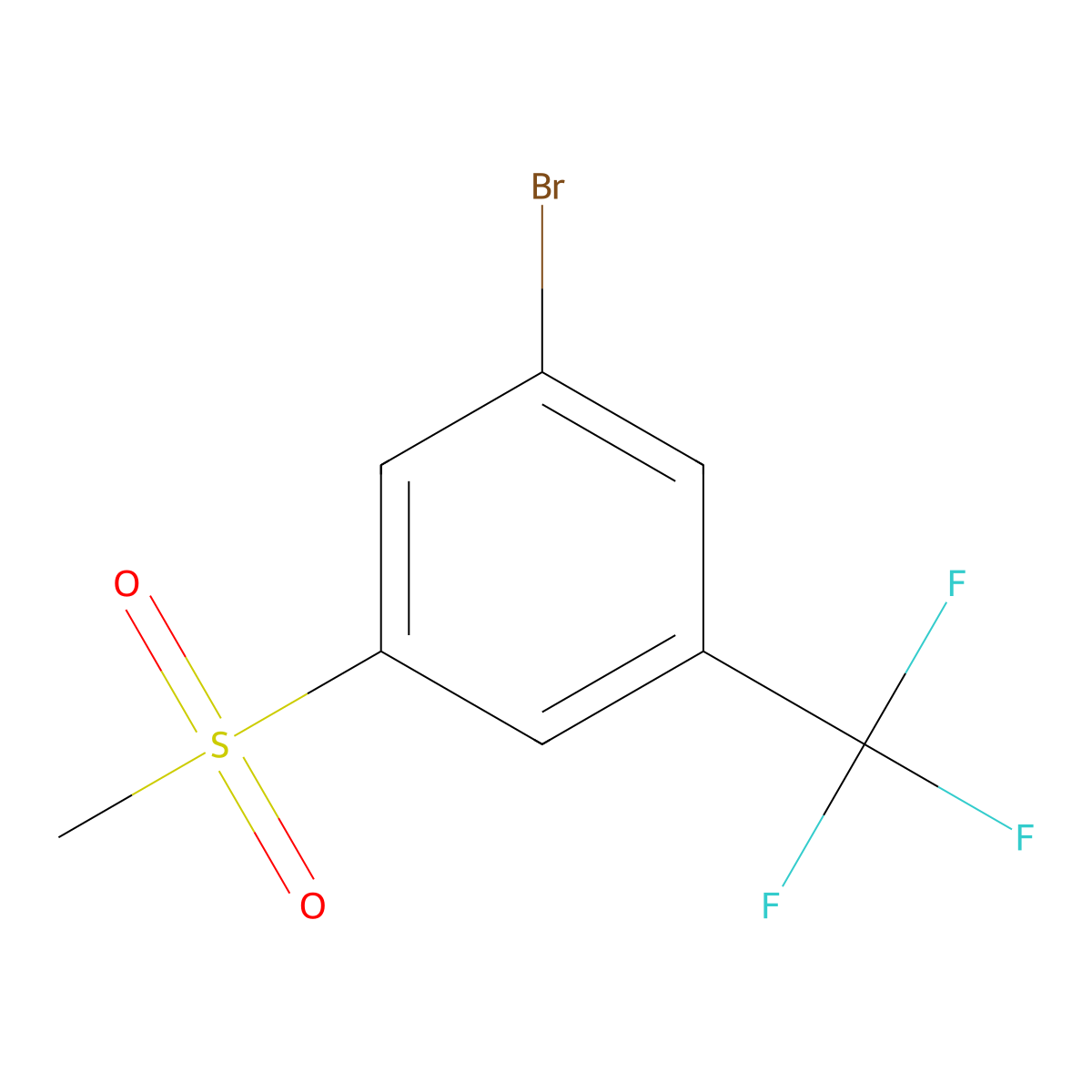 1-Bromo-3-(methylsulfonyl)-5-(trifluoromethyl)benzene molecular structure, CAS 1215205-96-1