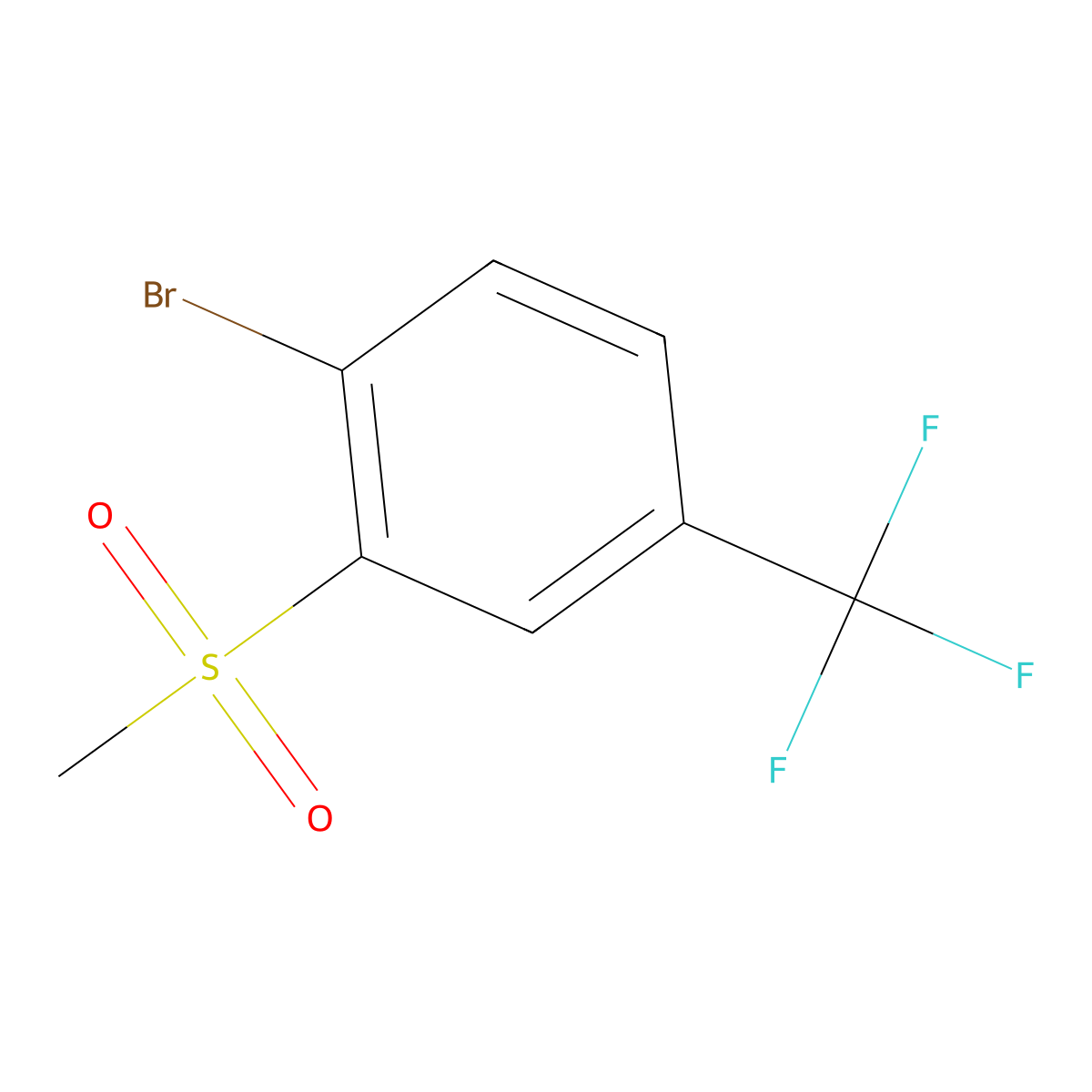 1-Bromo-2-(methylsulfonyl)-4-(trifluoromethyl)benzene molecular structure, CAS 1215205-98-3