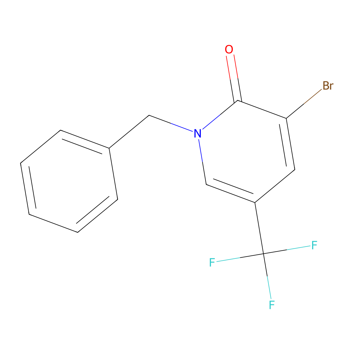 1-Benzyl-3-bromo-5-(trifluoromethyl)pyridin-2(1H)-one molecular structure, CAS 1215206-00-0