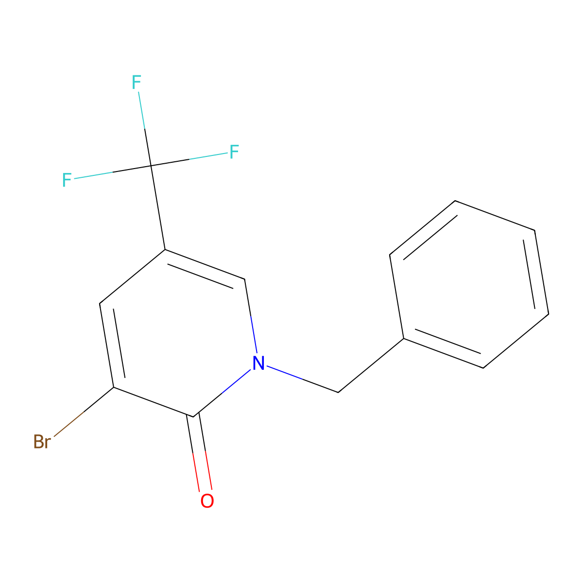 1-Benzyl-3-bromo-5-(trifluoromethyl)pyridin-2(1H)-one molecular structure, CAS 1215206-00-0