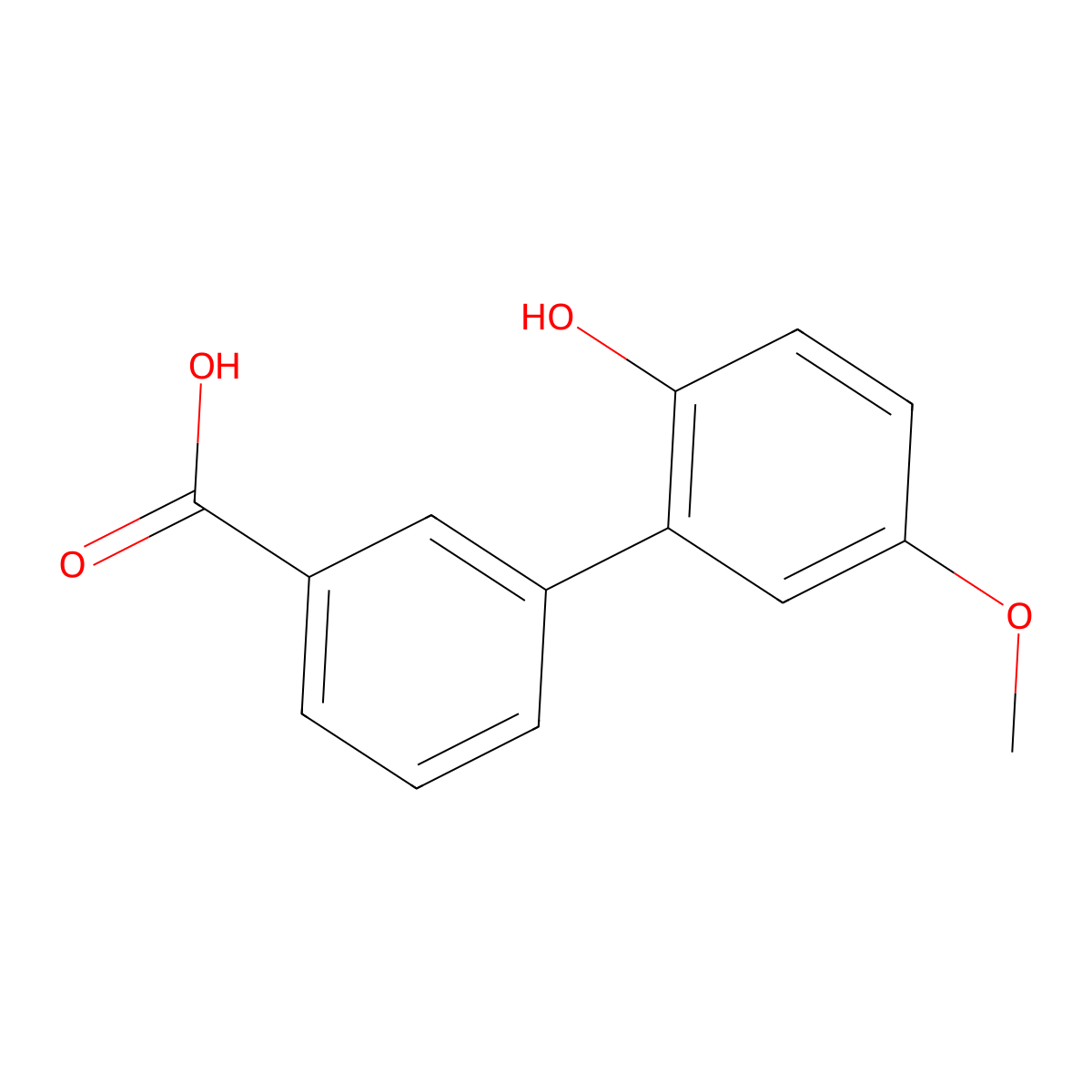 2'-Hydroxy-5'-methoxy-[1,1'-biphenyl]-3-carboxylic acid molecular structure, CAS 1215206-03-3